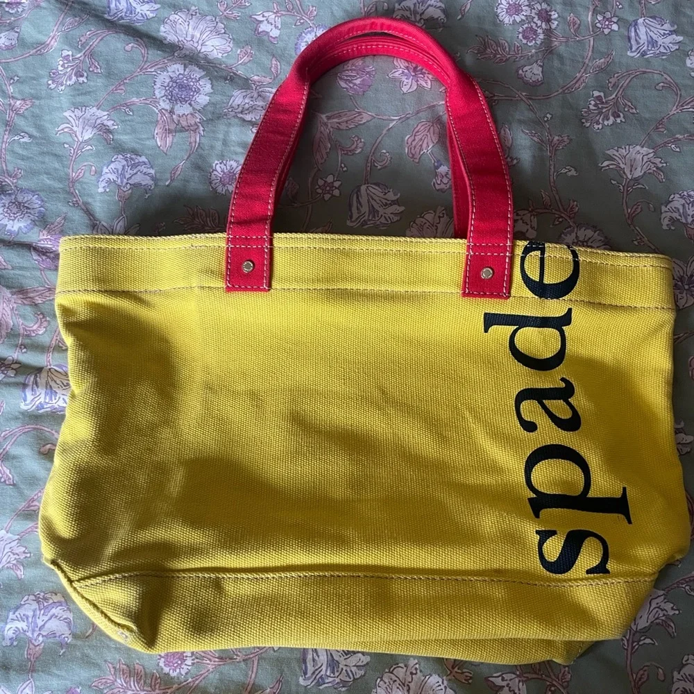 Kate Spade Yellow and Red Tote Bag with Classic Shape - Picture 3 of 11